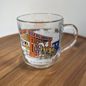 Vintage Gulf Oil Collectors Series Glass Mug - The World War I Years